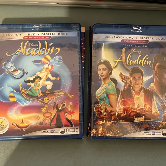 Aladdin Movie Set, Live Action and Animated, Blu-ray, Sealed - Picture 3 of 4